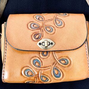 Vintage Boho Handmade Leather + Brass Bag Purse